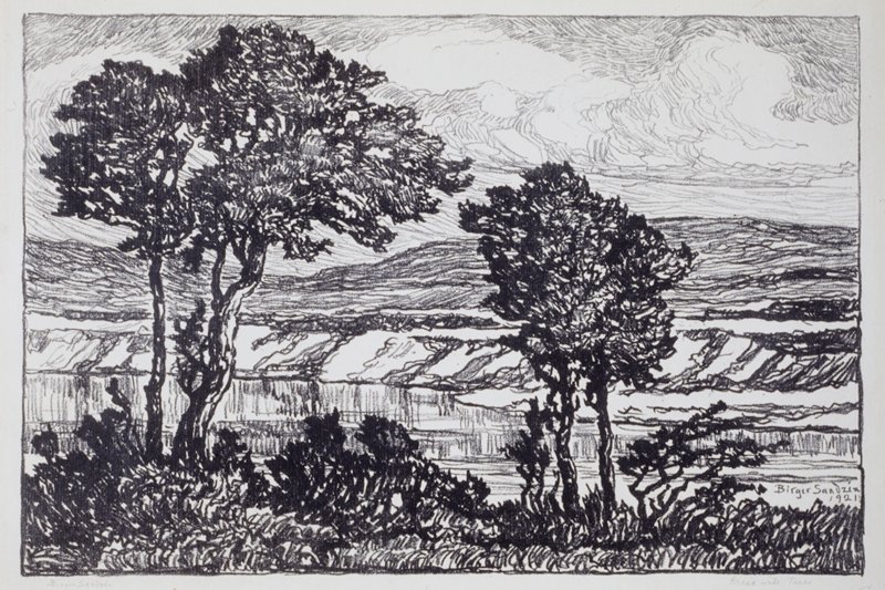 Creek with Trees, Birger Sandzén, 1921