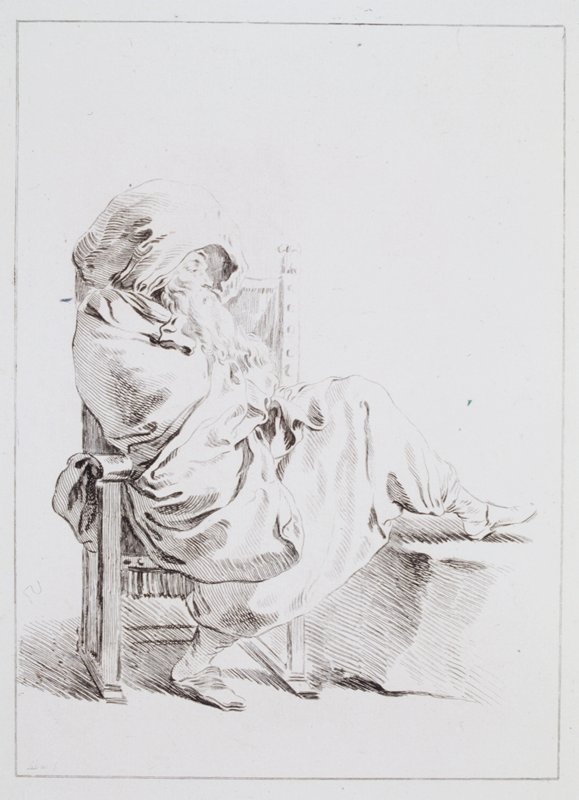 Seated Man with Leg Raised, Jacques-Philippe Le Bas, c. 1729–38