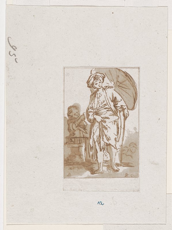 Suite de sept petits croquis, representant divers personnages, François-Philippe Charpentier, 1766