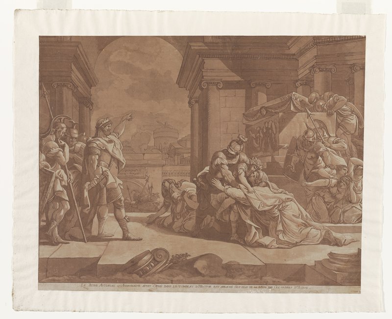 Le Jeune Astianax qu'Andromaque avoit cache dans le tombeau d'Hector est arrache des bras de sa Mere par les orders d'Ulisse, François-Philippe Charpentier, 1766