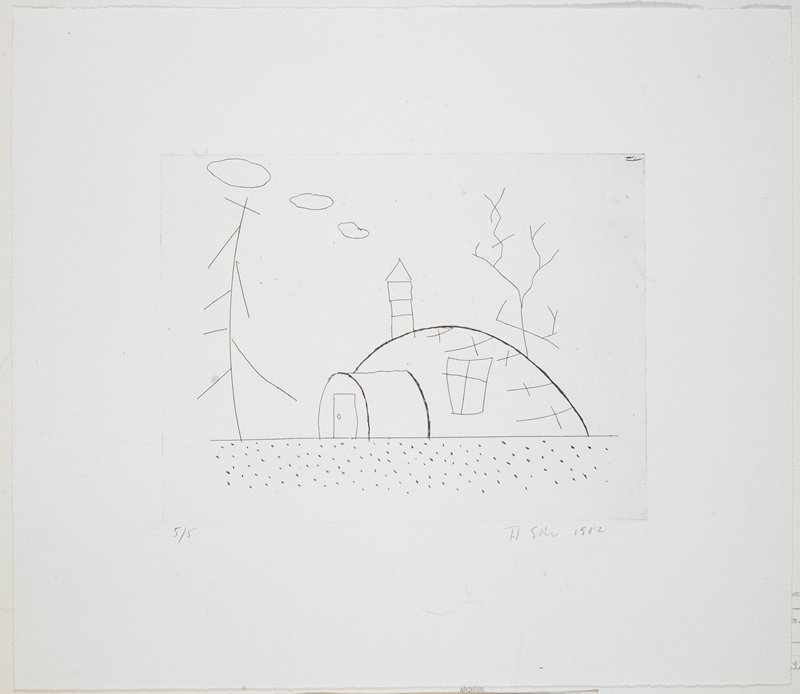 Untitled (Landscape with dwelling), T.L. Solien, 1982