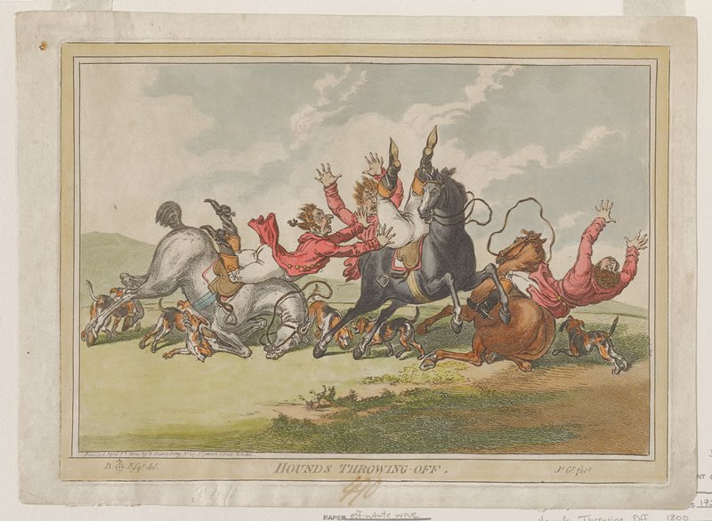 Hounds Throwing Off, James Gillray, 1800