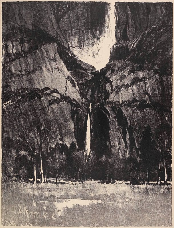 Lower Falls, Yosemite, Joseph Pennell, 1912