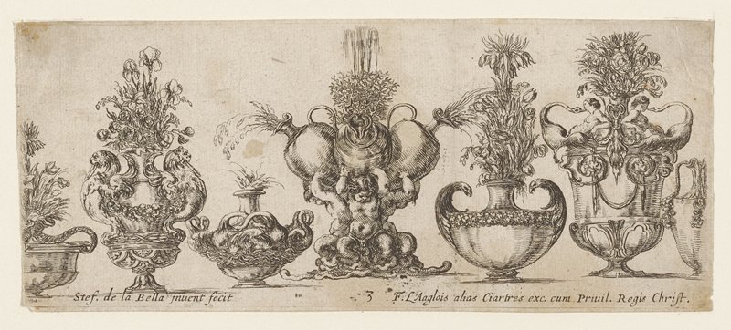 Vases, Stefano della Bella, 17th century