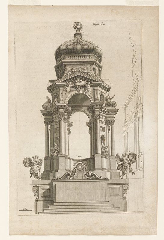 Design for an Altar with Canopy, After Andreas Pozzo, 1693–1704