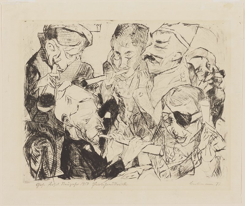 Prosit Neujahr (Happy New Year), from the portfolio Gesichter (Faces), Макс Бекман, 1917 (издание 1919)
