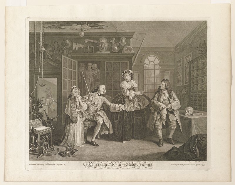 Plate III from Marriage à la Mode, Bernard Baron, 1745