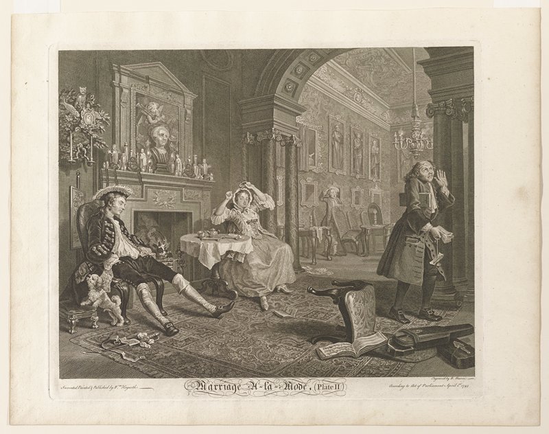 Marriage à la Mode, Plate 2, Уильям Хогарт, 1745