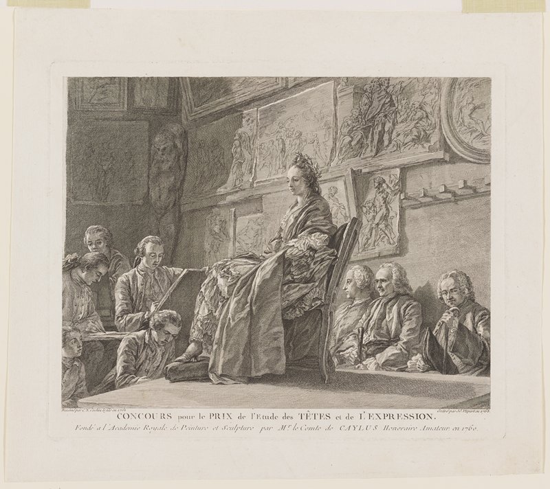 Contest for the Prize for a Study of the Head and Expression, Jean-Jacques Flipart, 1763