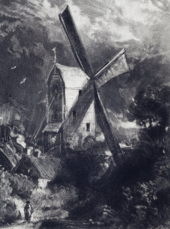 A Mill near Brighton, John Constable, 1830–55