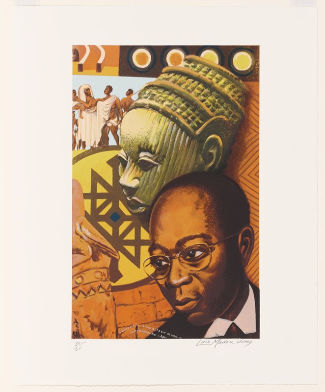 Untitled (Portrait of Léopold Sédar Senghor), Lois Mailou Jones, 1996