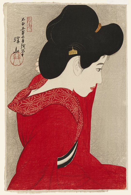 Woman Looking at a Mirror, Itō Shinsui, July 1916
