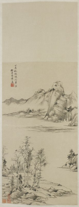 Landscape in the Manner of Ni Zan, Huang Ding, 1717