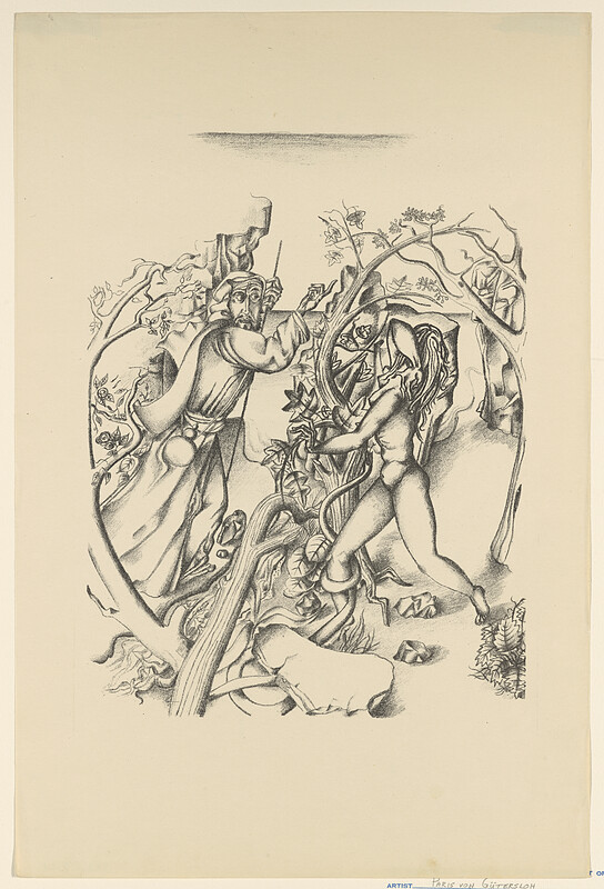 God Admonishing Eve, Albert Paris von Gütersloh, 1924