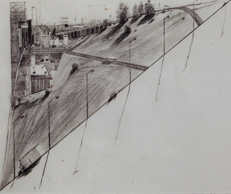 Diagonal Ridge, Wayne Thiebaud, 1979
