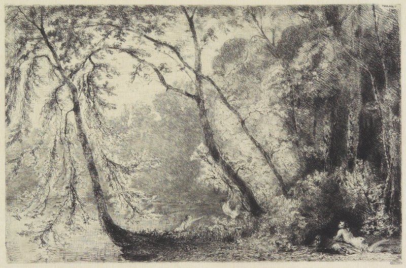 Les Baigneuses, Paul Huet, 19th century