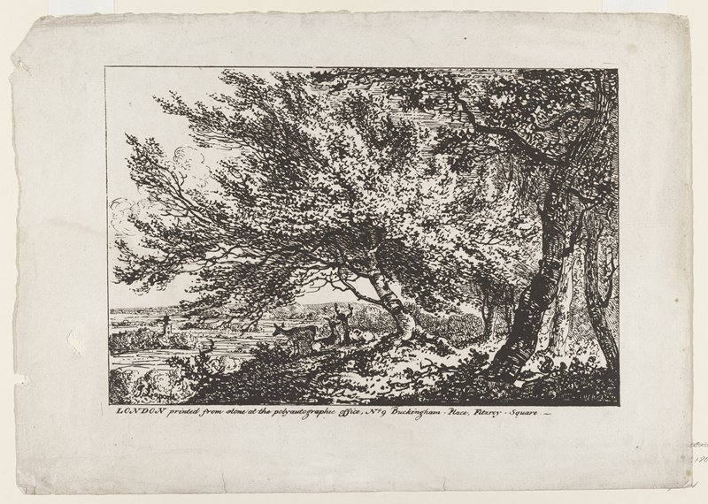 Landscape with Deer Under Trees, John Laporte, 1807