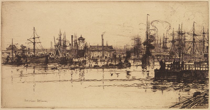 The Clyde at Govan, D. Y. Cameron, 1889