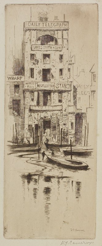 Thames Wharf, D. Y. Cameron, 1890