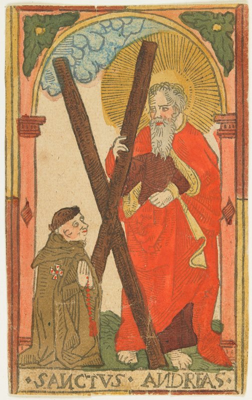 St. Andrew with a Monk (Elsass?), c. 1500