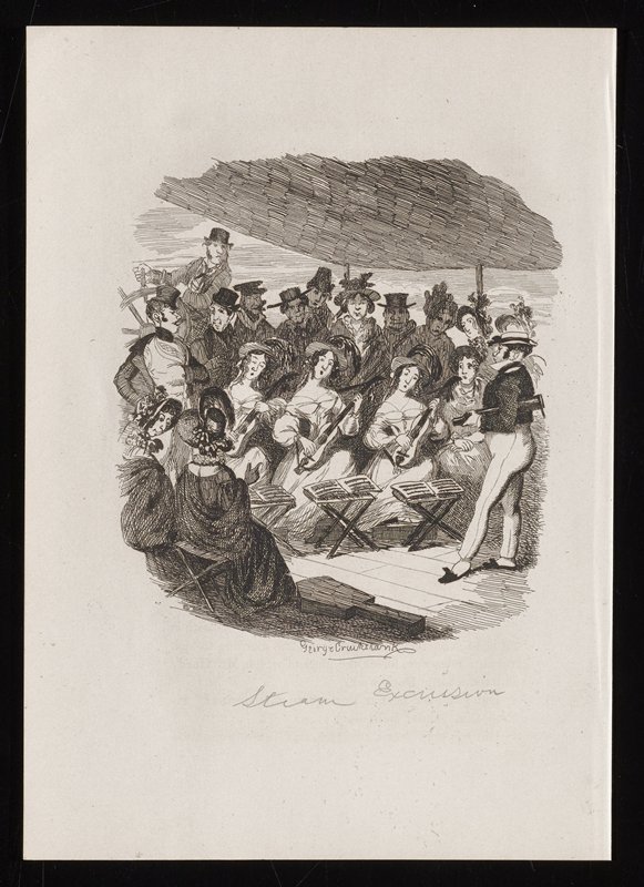 Steam Excursion, George Cruikshank, 19th century