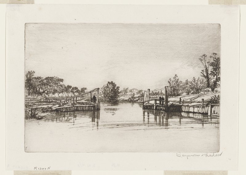 Egham Lock, Francis Seymour Haden, 1859