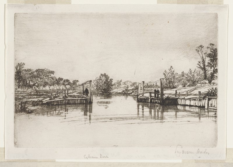 Egham Lock, Francis Seymour Haden, 1859