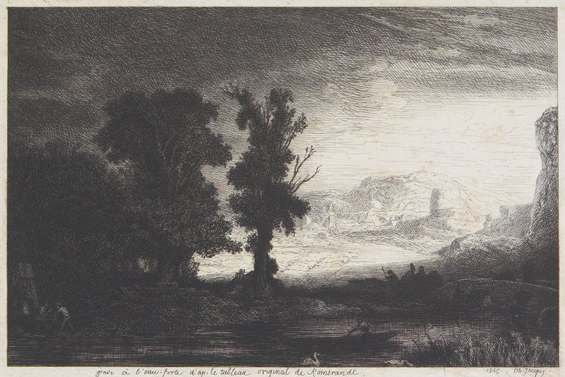 Landscape, Charles-Émile Jacque, 1846