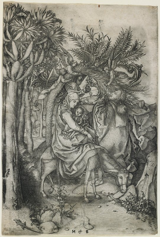 The Flight into Egypt, Martin Schongauer, 1470–75