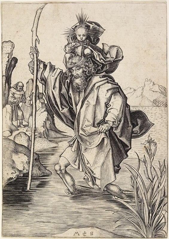 Saint Christopher, Martin Schongauer, c. 1475–80