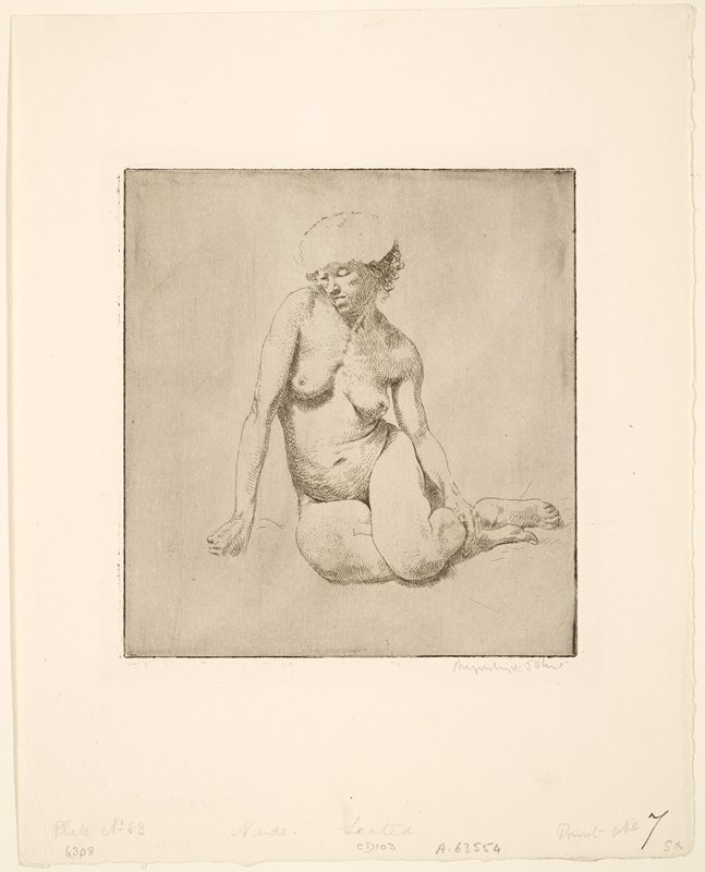 Nude Woman Seated, with One Knee Raised by Augustus John