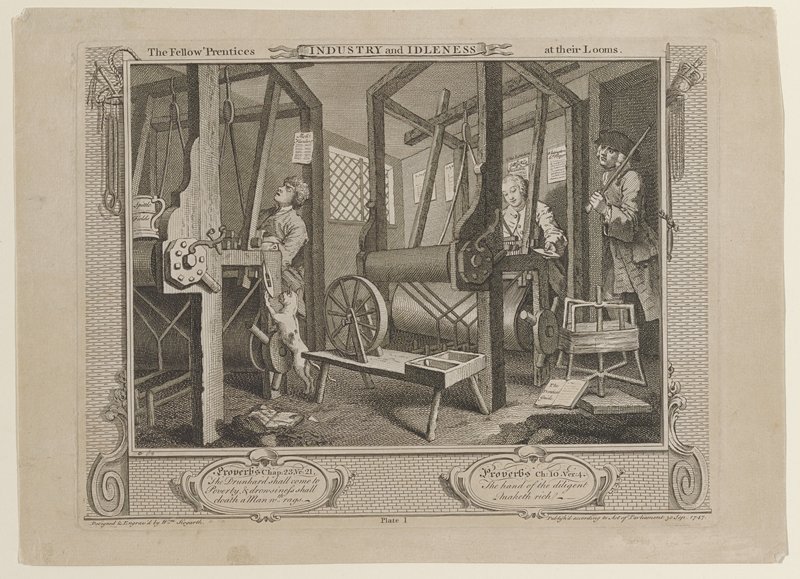 The Fellow Prentices at their Looms, Уильям Хогарт, 1747