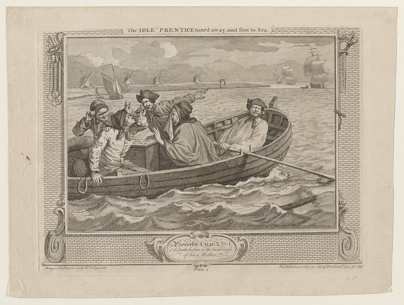 The Idle Prentice Turned Away and Sent to Sea, Уильям Хогарт, 1747