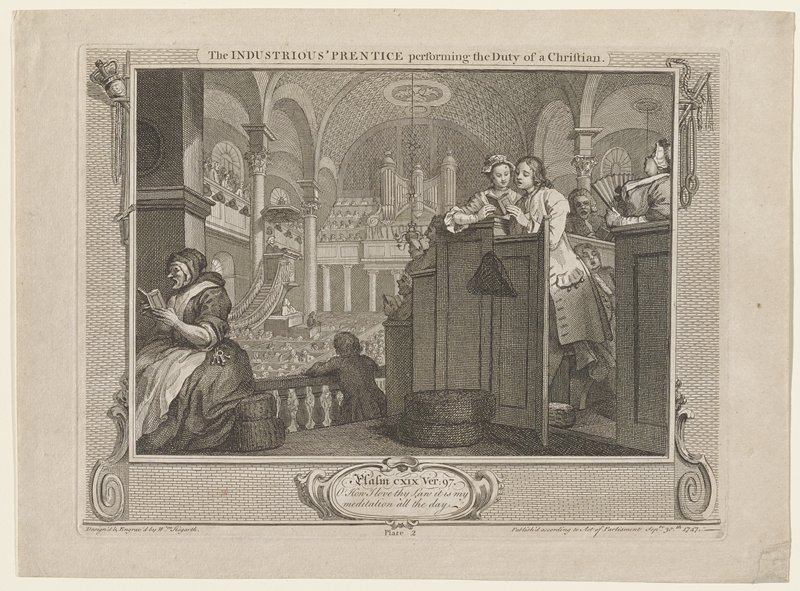 The Industrious Prentice Performing the Duty of a Christian, Уильям Хогарт, 1747