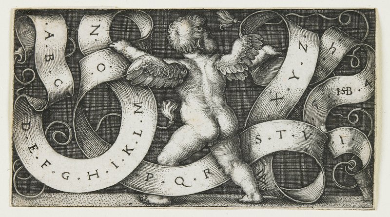 The Genius with the Alphabet, Sebald Beham, 1542
