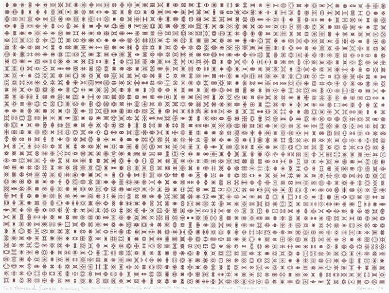 Two Thousand Scarabs Marking Two Millennia, Roman Verostko, 1999
