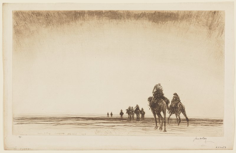 Dawn. The Camel Patrol Setting Out, James McBey, 1919