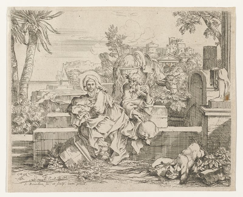 The Rest on the Flight into Egypt, Sébastien Bourdon, 17th century