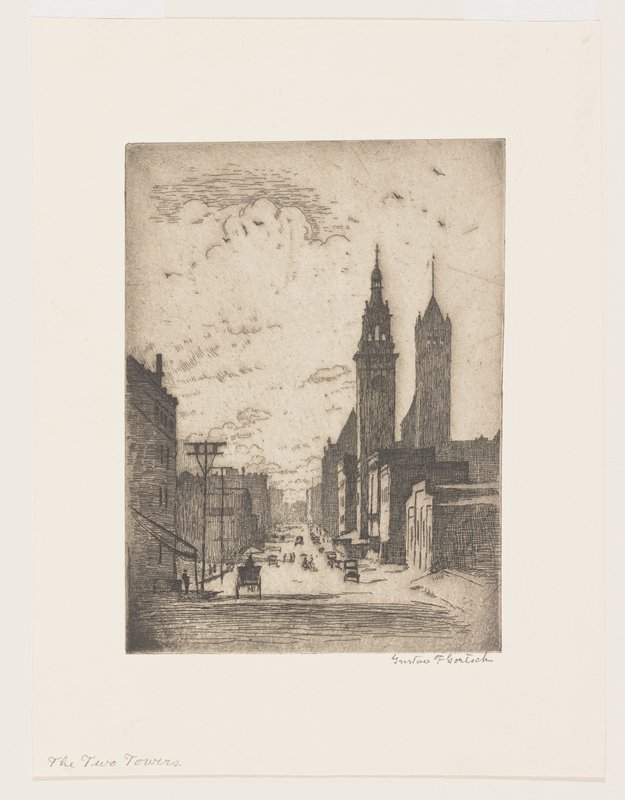 The Two Towers, Gustav F. Goetsch, early 20th century