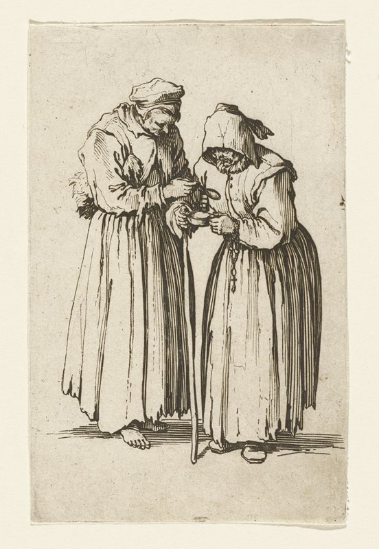 Les Deux Mendiantes Debout, Jacques Callot, 1622