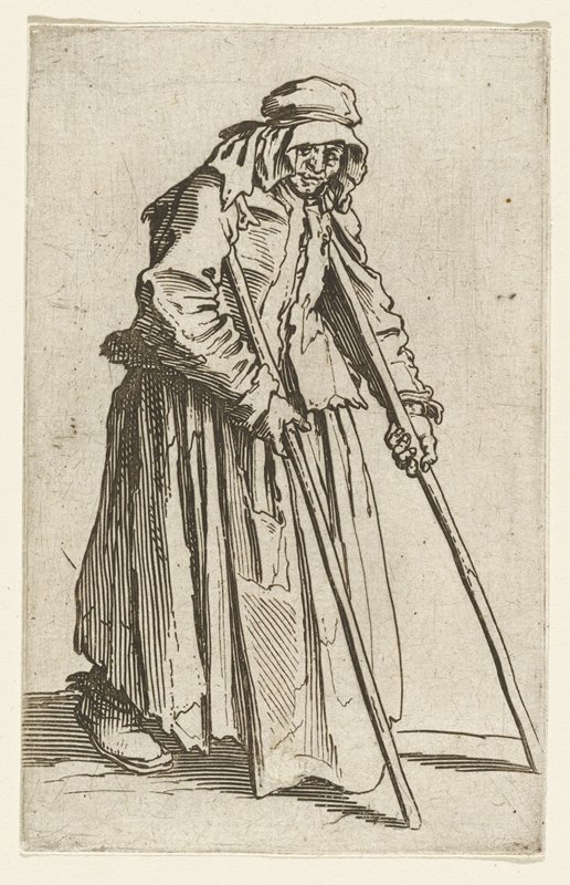 La Mendiante aux Béguilles, Jacques Callot, 1622