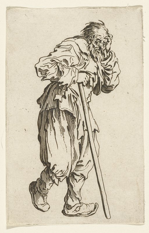 Le Gueux Appuye sur son Baton, Jacques Callot, 1622