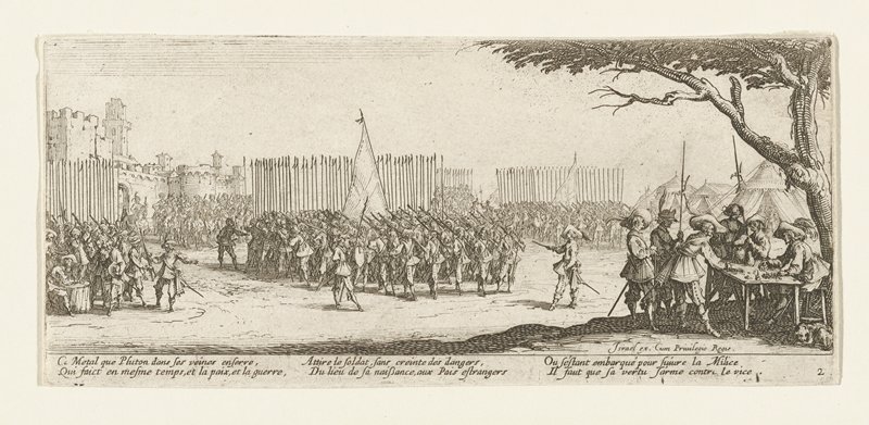 L'enrolement des Troupes, Jacques Callot, 1633
