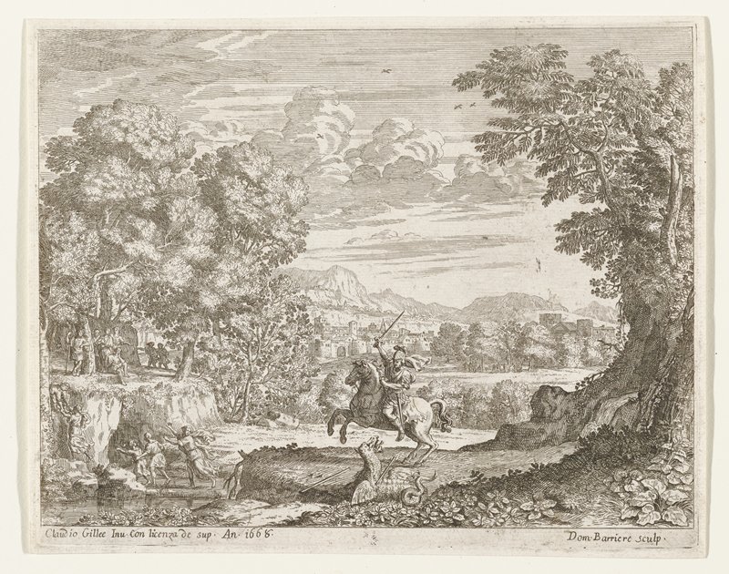 Bellerophon and the Chimera, Dominique Barriere, 1668