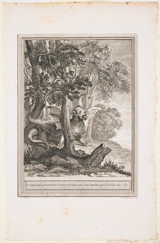 The Dragon of Many Tails, Fable XII, after Jean-Baptiste Oudry, c. 1753–55