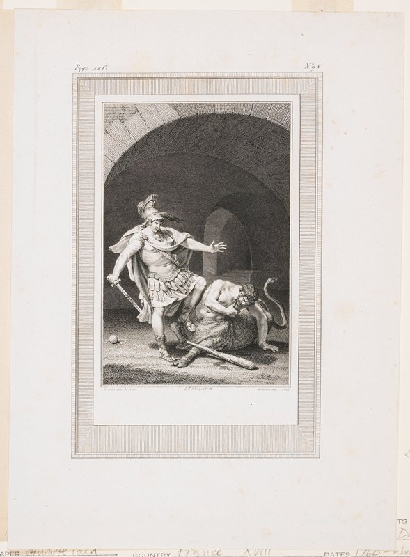 Vignette from the Metamorphesis of Ovid, Jacques-Louis Petit, 18th century