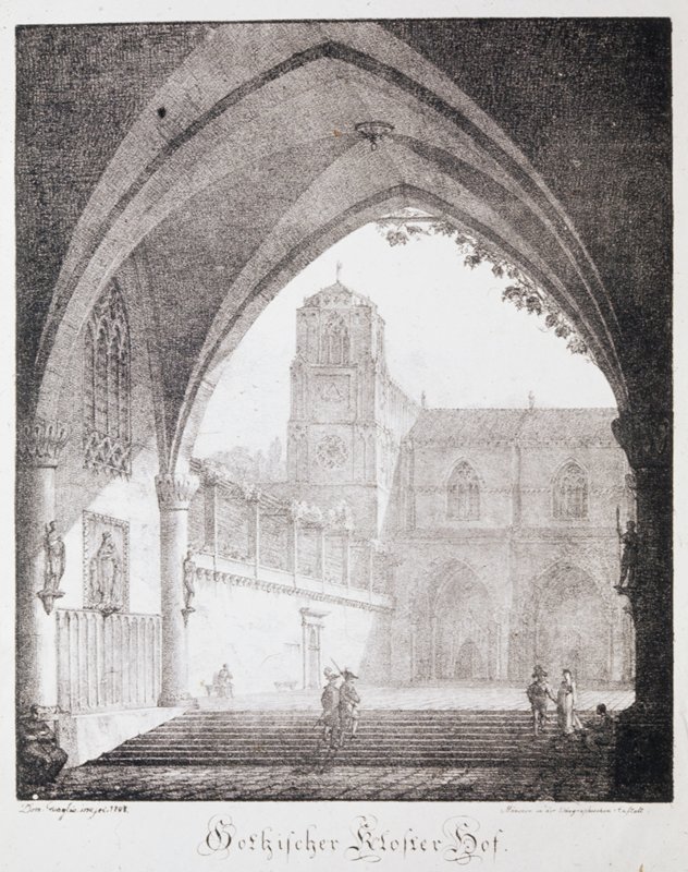 Gothischer Kloster Hof, Domenico Quaglio, 1808