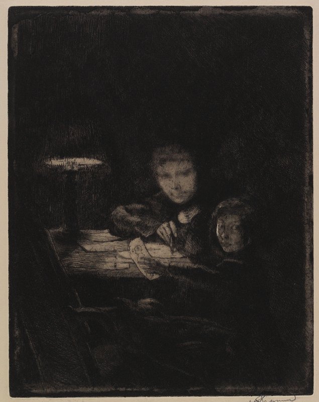 By Lamplight, Albert Besnard, 1928