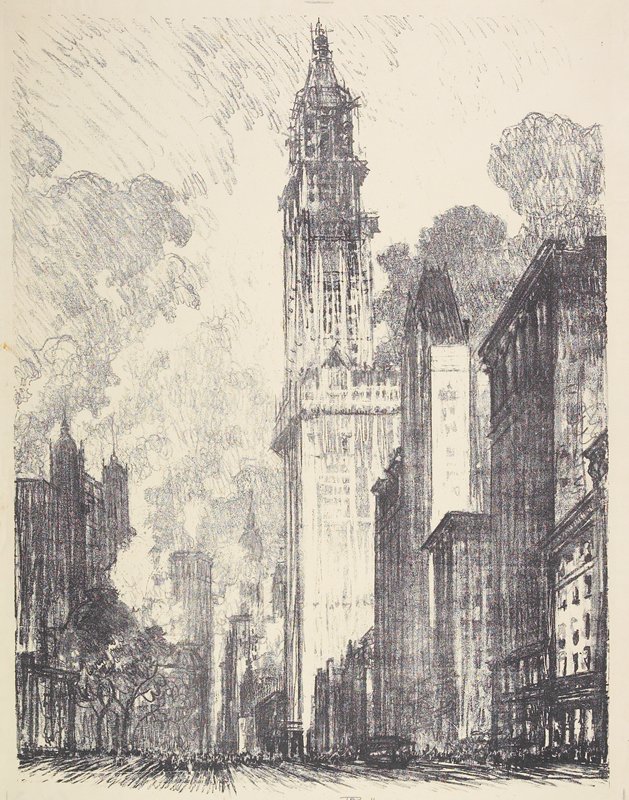 The Woolworth Building, Joseph Pennell, 1912