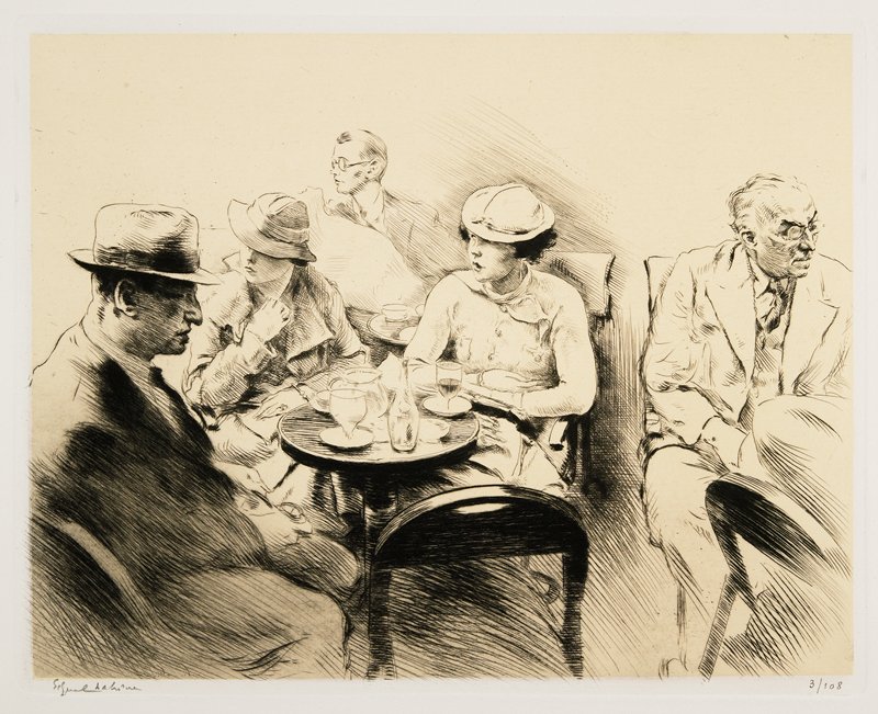 At the Cafe, Edgar Chahine, 1939